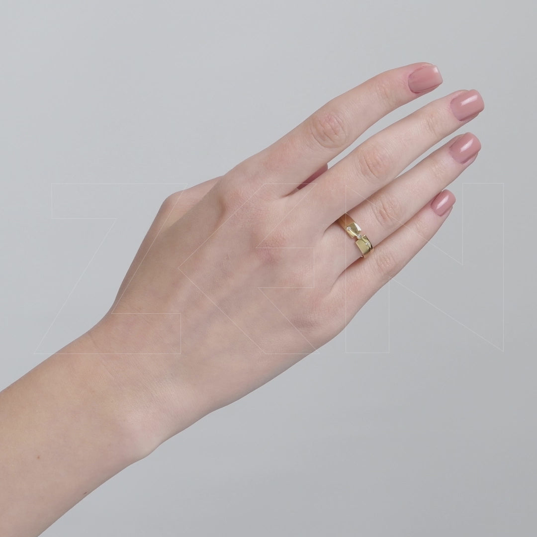 0.03 ct. Moderner Ehering fur Damen