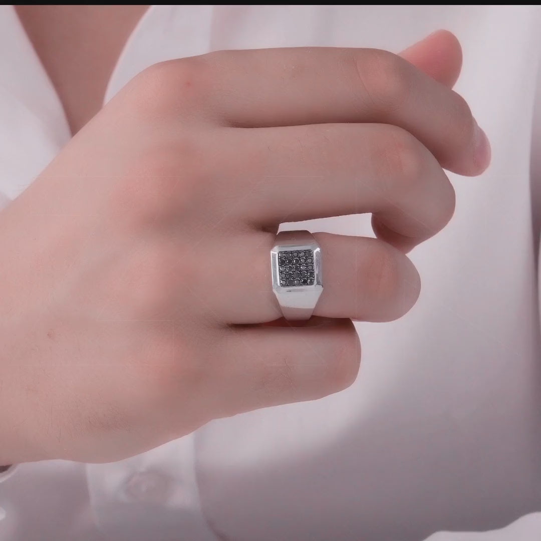 0.25 ct. Herren Silberring