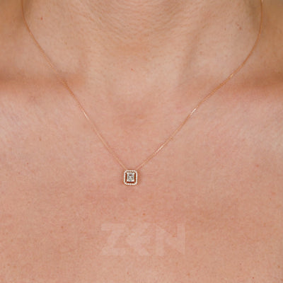 0.19 ct. Baguette Diamant Halskette