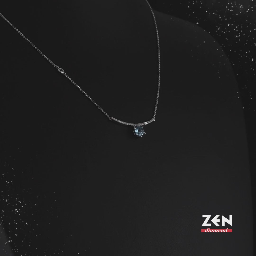 0.63 ct. Blauer Topas Halskette