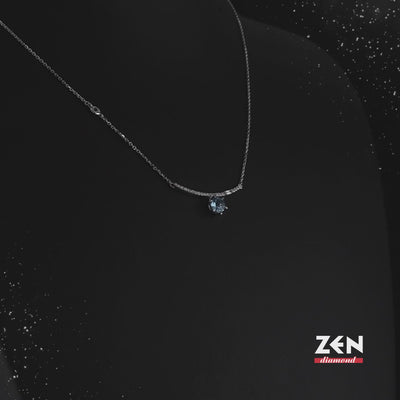 0.63 ct. Blauer Topas Halskette