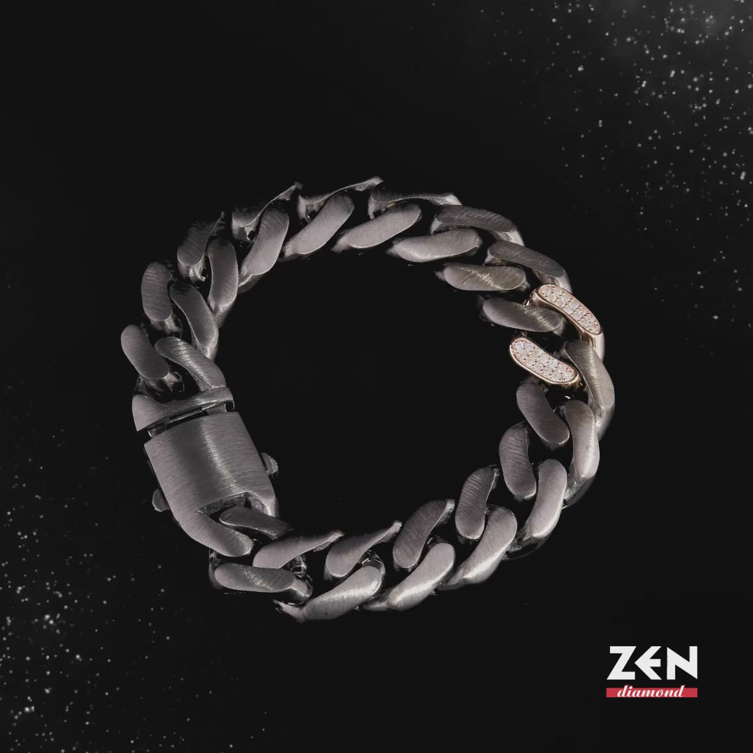0.30 ct. Men Silver Diamond Bracelet