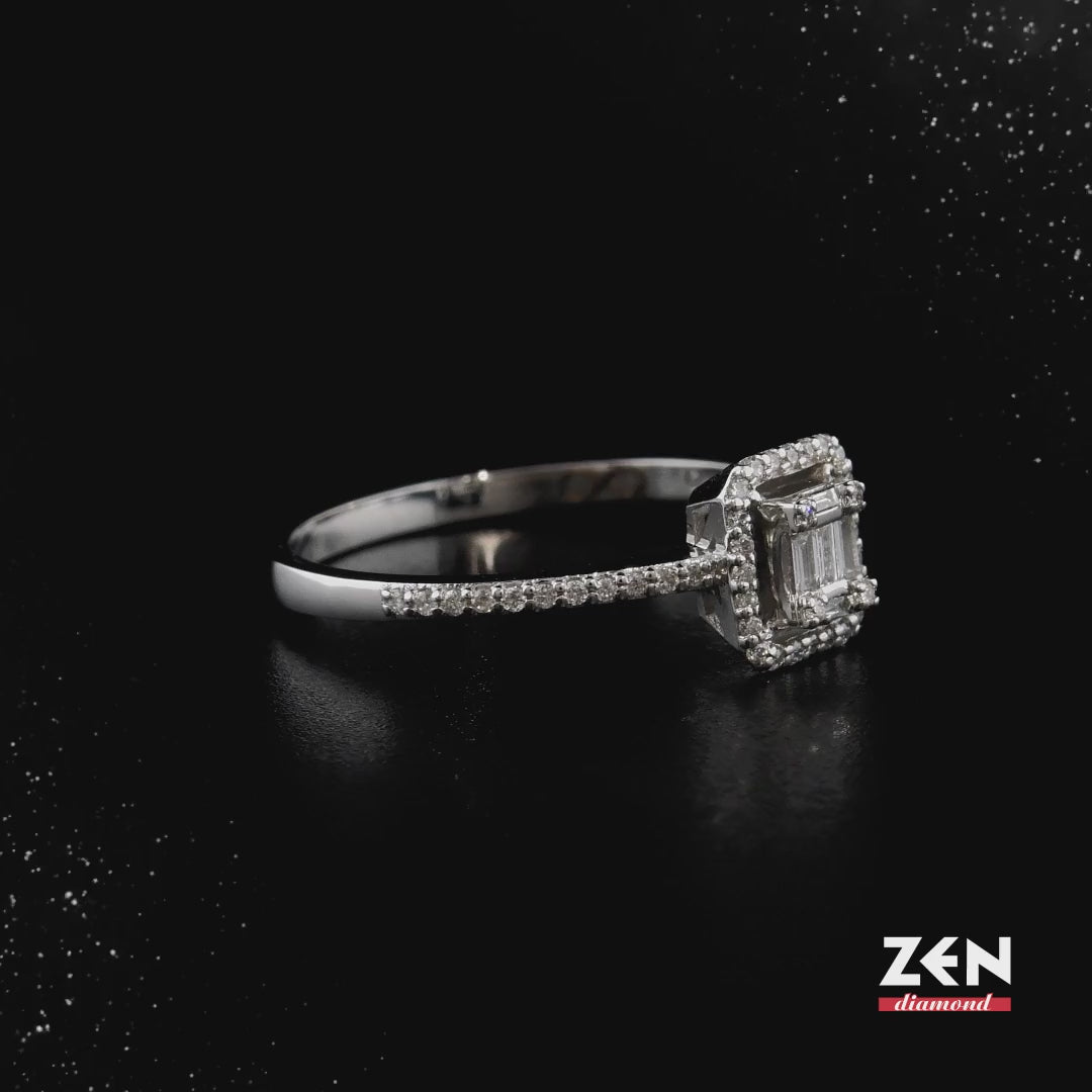 0.17 ct. Baguette Diamantring