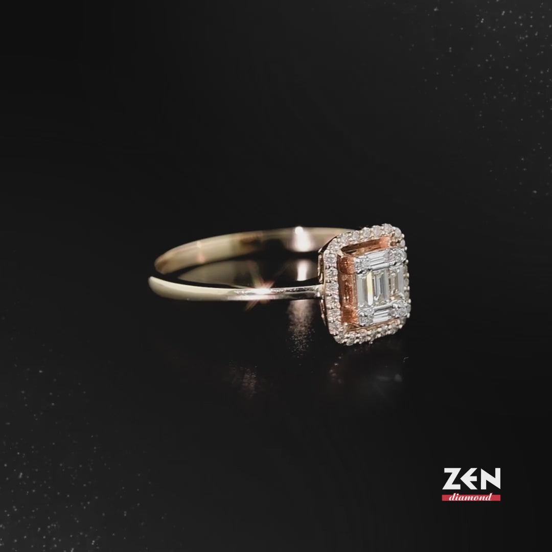 0.17 ct. Baguette Diamantring