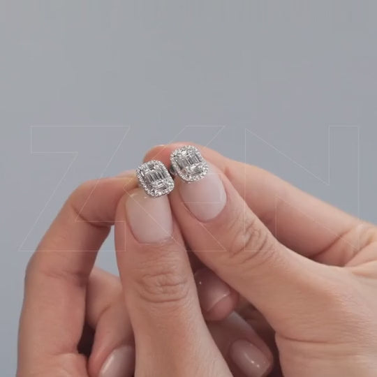 0.62 ct. Baguette Diamant Ohrringe