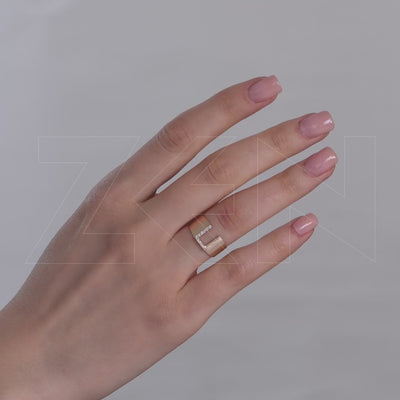 0.09 ct. Buchstabe L Diamantring