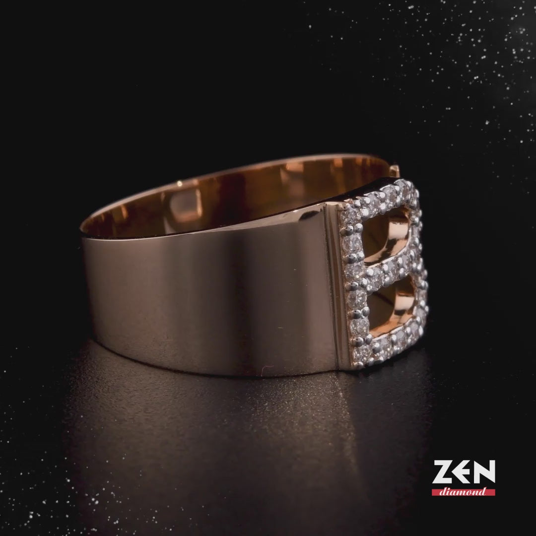 0.18 ct. Buchstabe B Diamantring