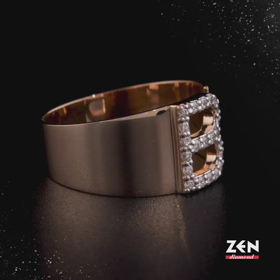 0.18 ct. Buchstabe B Diamantring