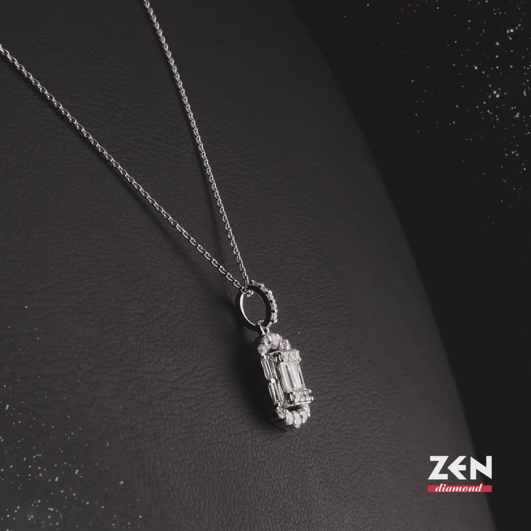 0.45 ct. Baguette Diamant Halskette