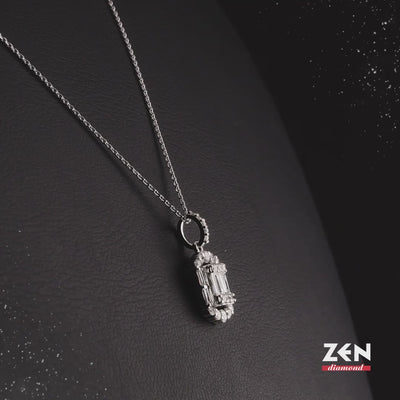 0.45 ct. Baguette Diamant Halskette