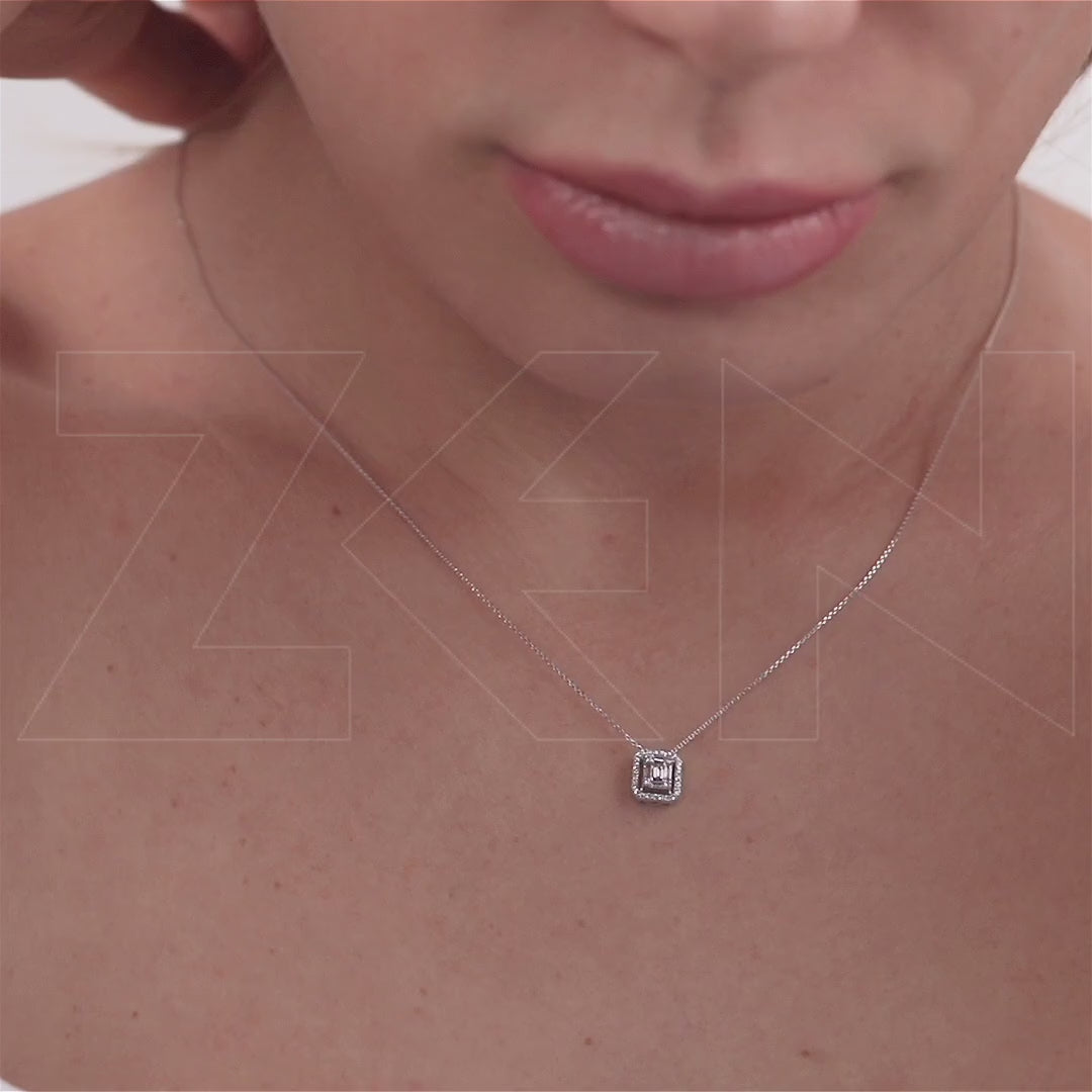 0.17 ct. Baguette Diamant Halskette