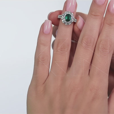 1.59 ct. Smaragd Baguette Ring
