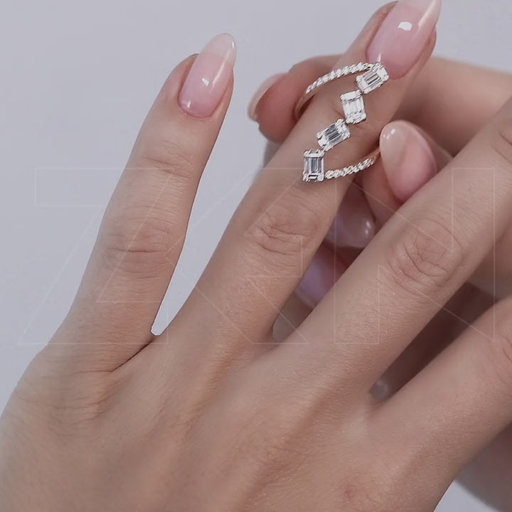 0.70 ct. Baguette Diamantring