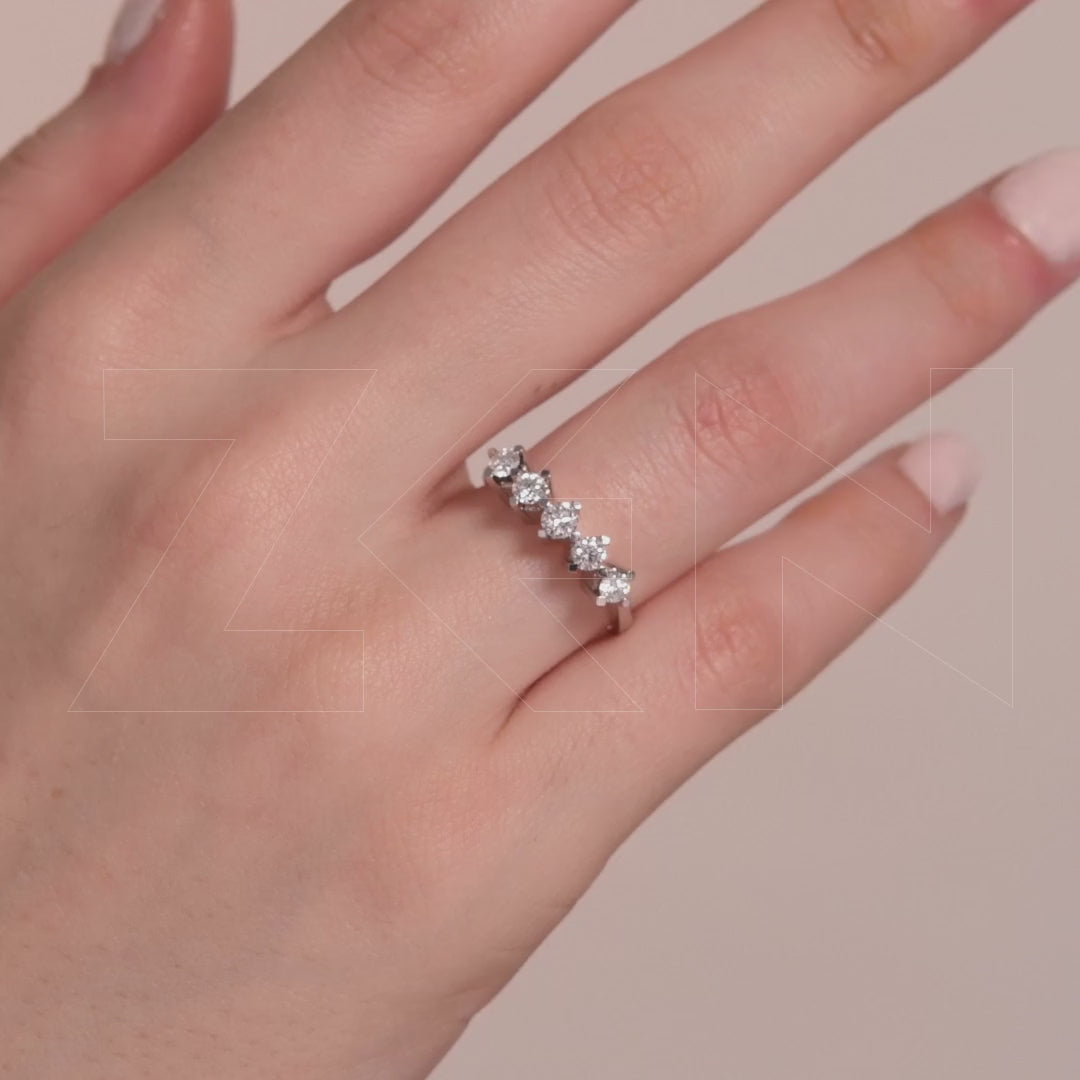 1.00 ct. Fünfstein Diamantring
