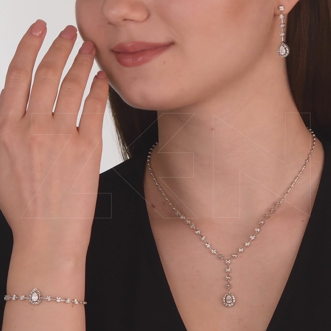 0.21 ct. Baguette Diamant Halskette
