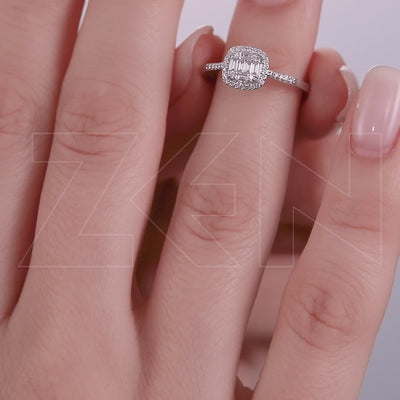 0.22 ct. Baguette Diamantring