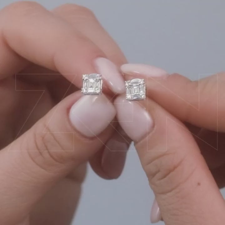 0.32 ct. Baguette Diamant Ohrringe