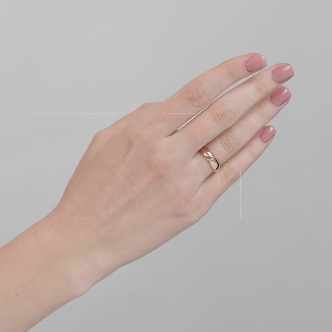 0.01 ct. Moderner Ehering fur Damen