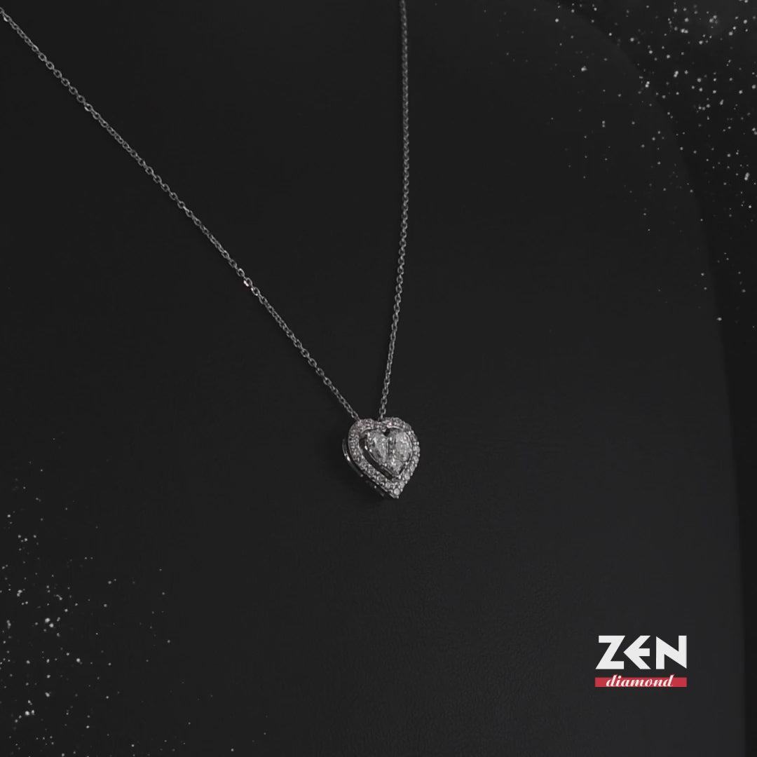 0.82 ct. Heart Diamond Necklace