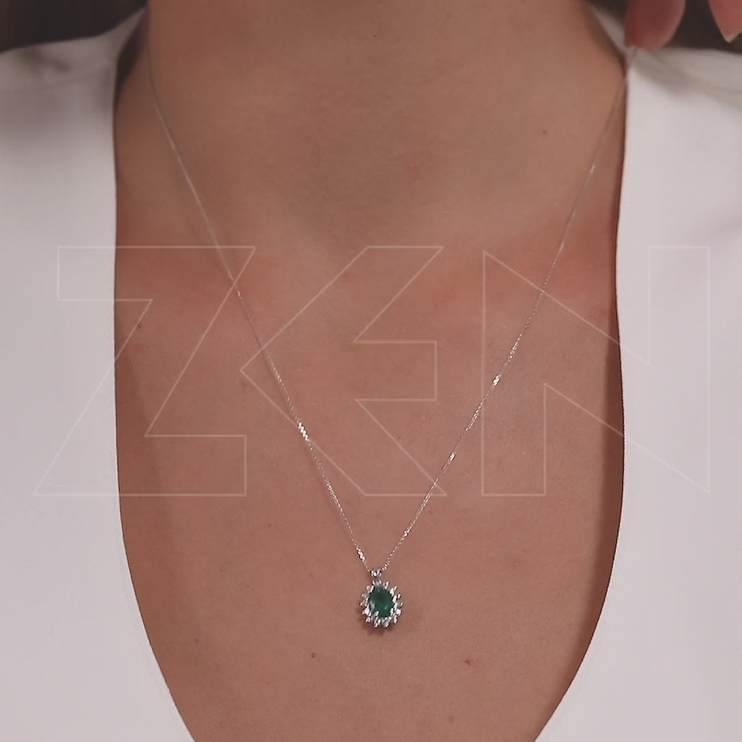 0.96 ct. Emerald Necklace