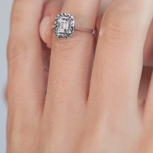 0.12 ct. Baguette Diamantring