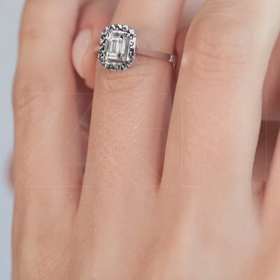 0.12 ct. Baguette Diamantring