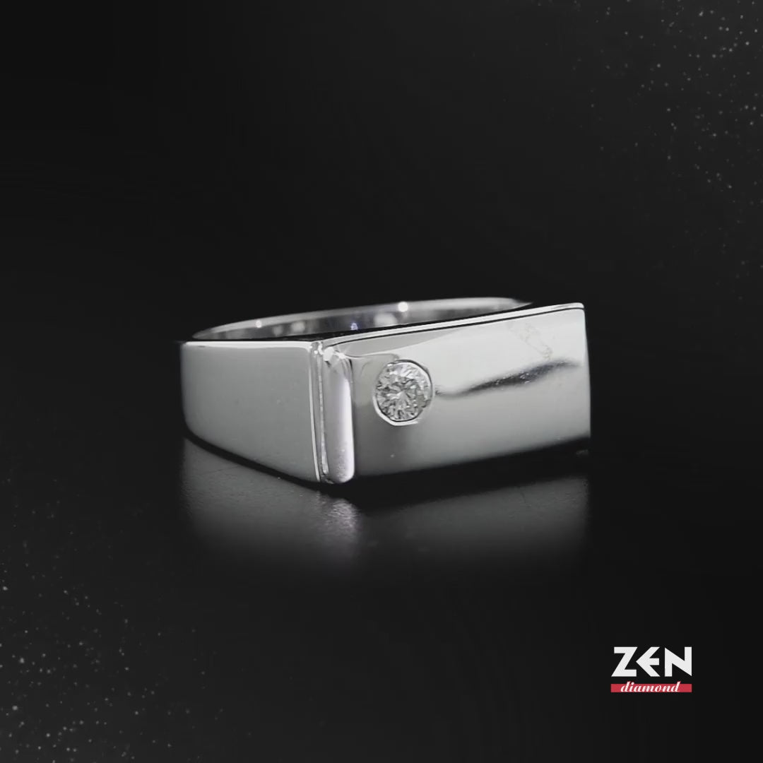 0.06 ct. Herren Silberring