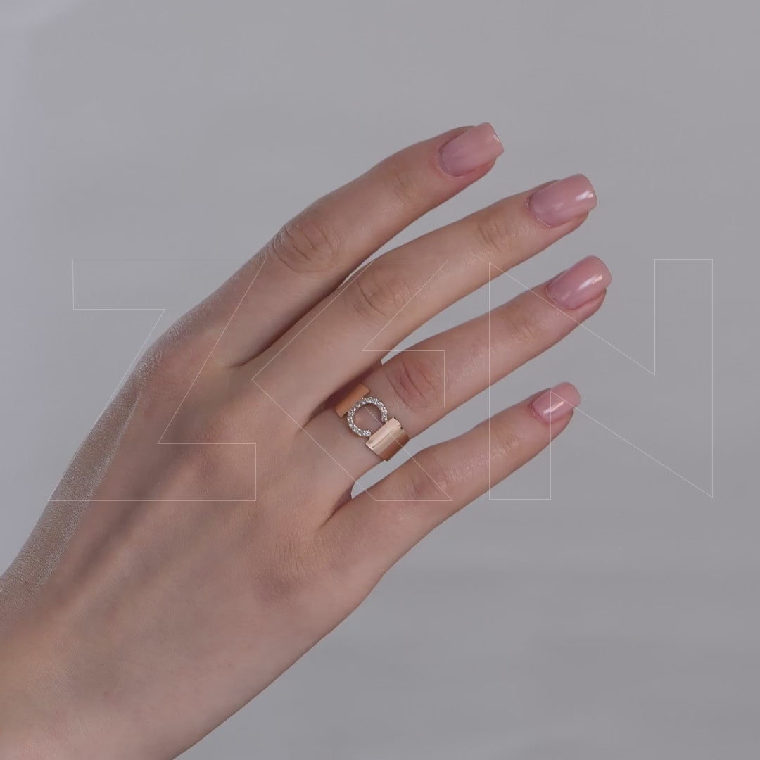 0.12 ct. Buchstabe C Diamantring