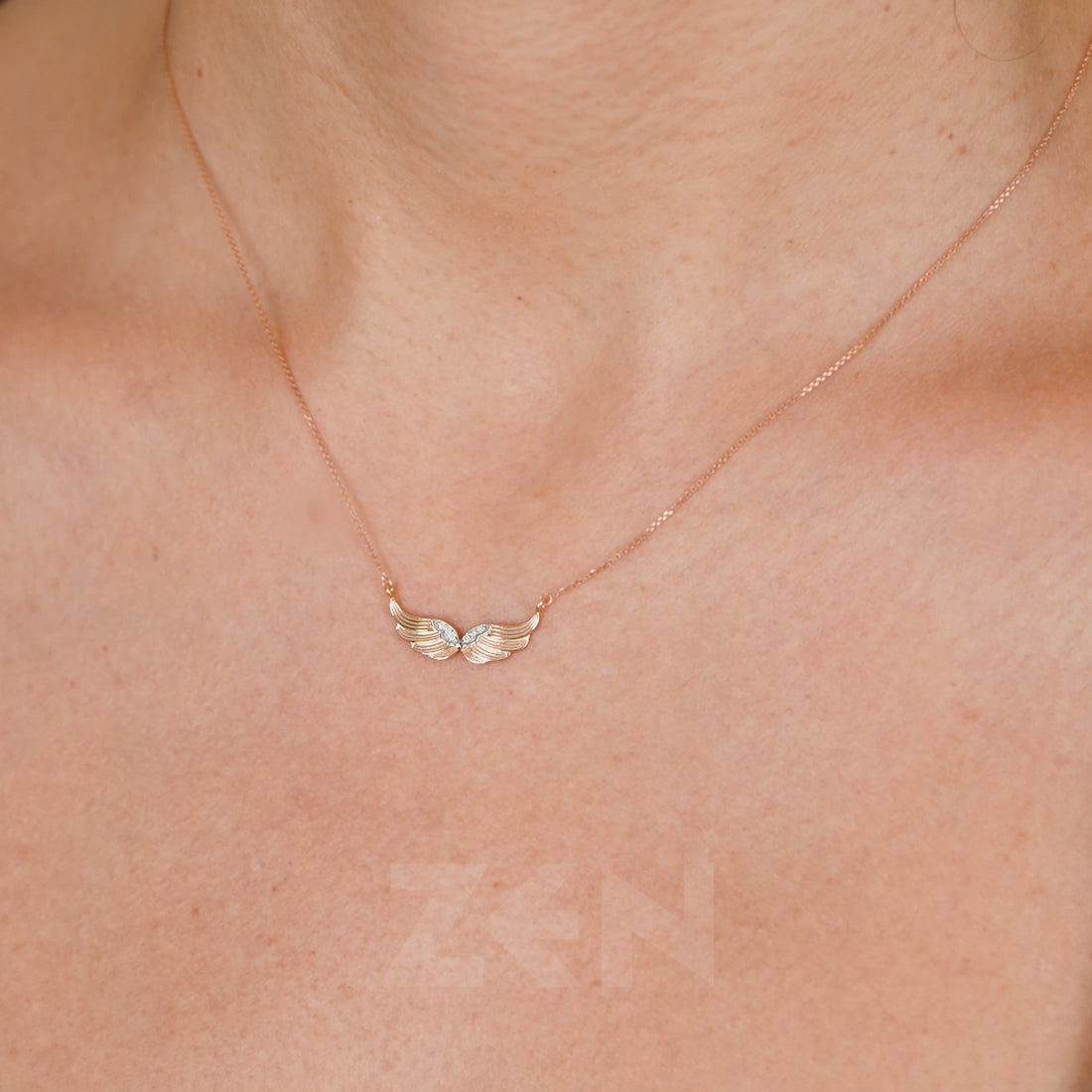 0.03 ct. Angel Wing Diamond Necklace