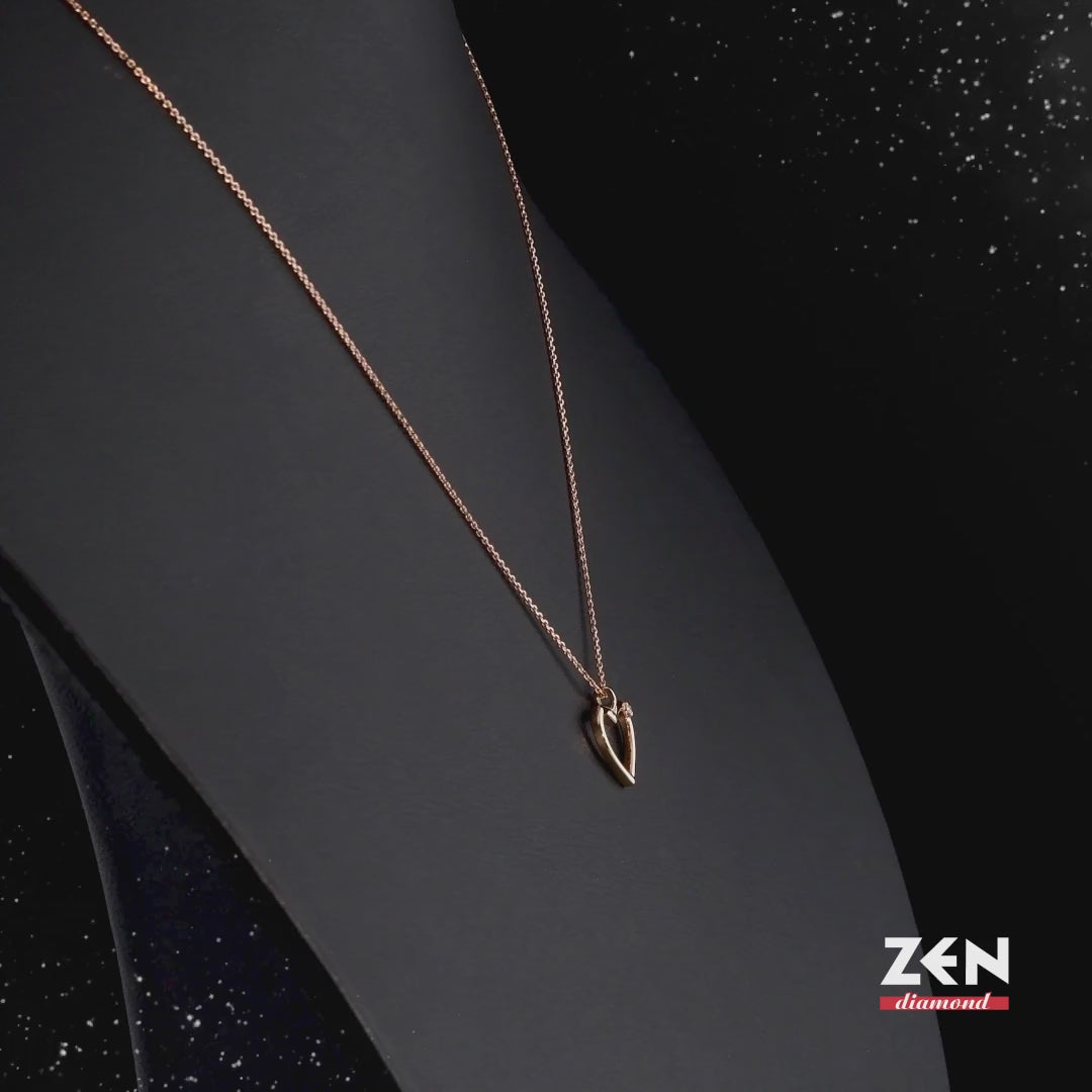 0.01 ct. Heart Diamond Necklace