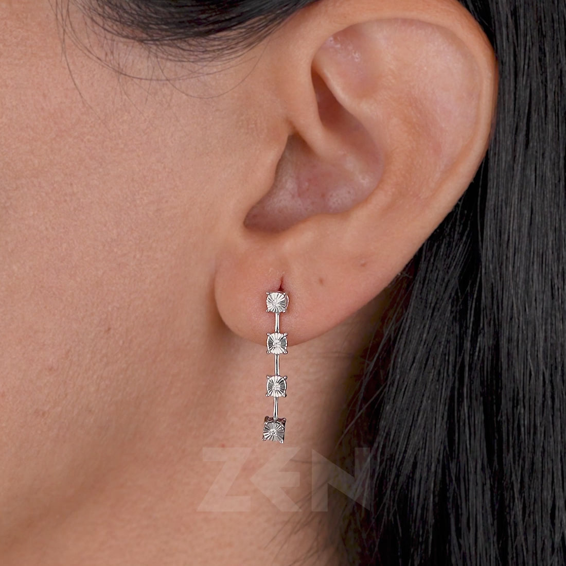 0.04 ct. Tennis Diamant Ohrringe