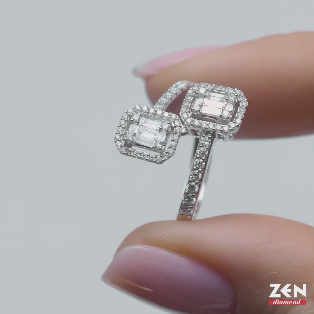 0.55 ct. Baguette Diamantring