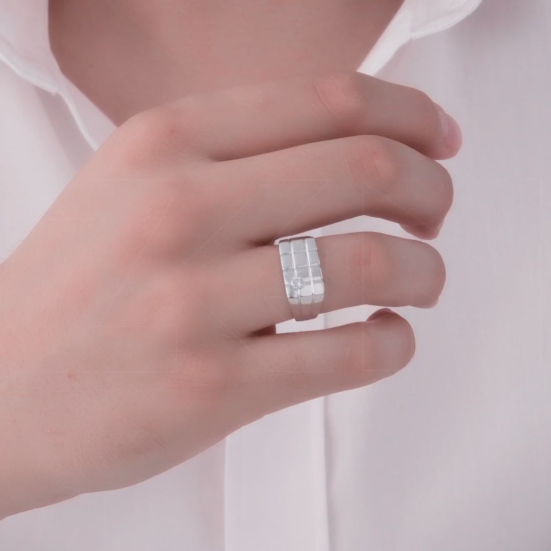0.15 ct. Herren Silberring