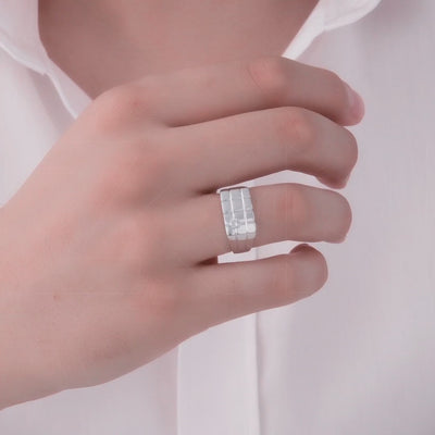 0.15 ct. Herren Silberring