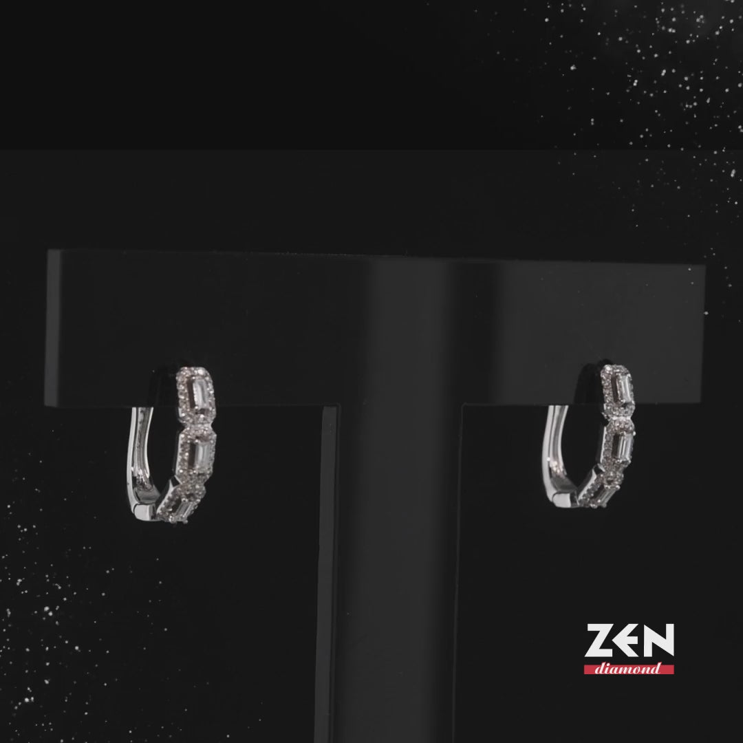 0.39 ct. Baguette Diamant Ohrringe