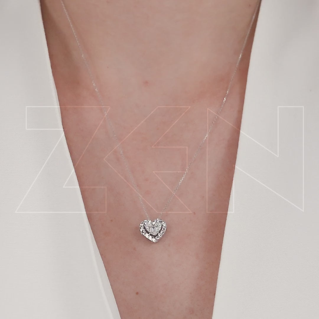 0.11 ct. Baguette Diamond Necklace