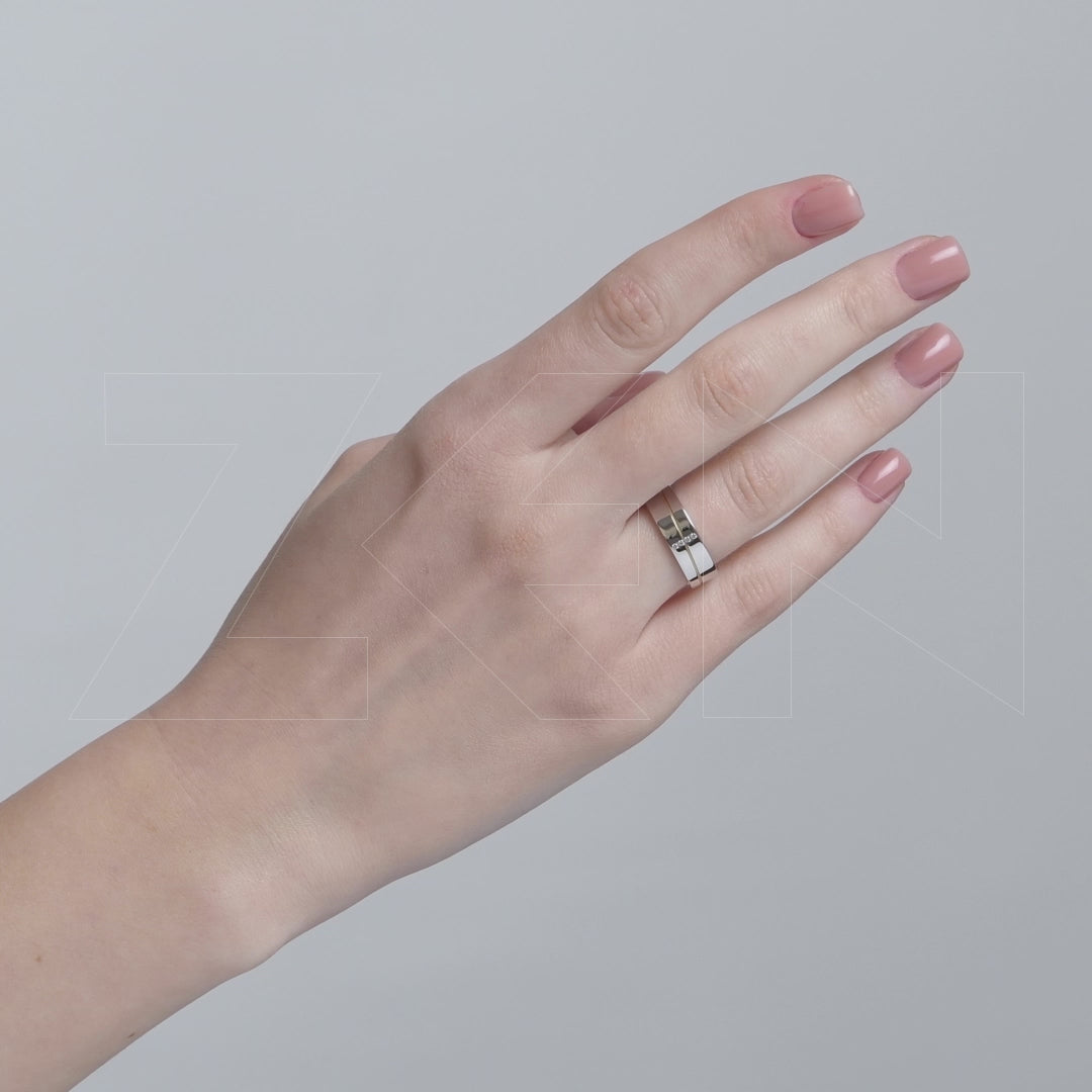 0.03 ct. Moderner Ehering fur Damen