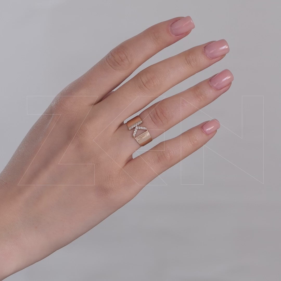 0.11 ct. Letter K Diamond Ring