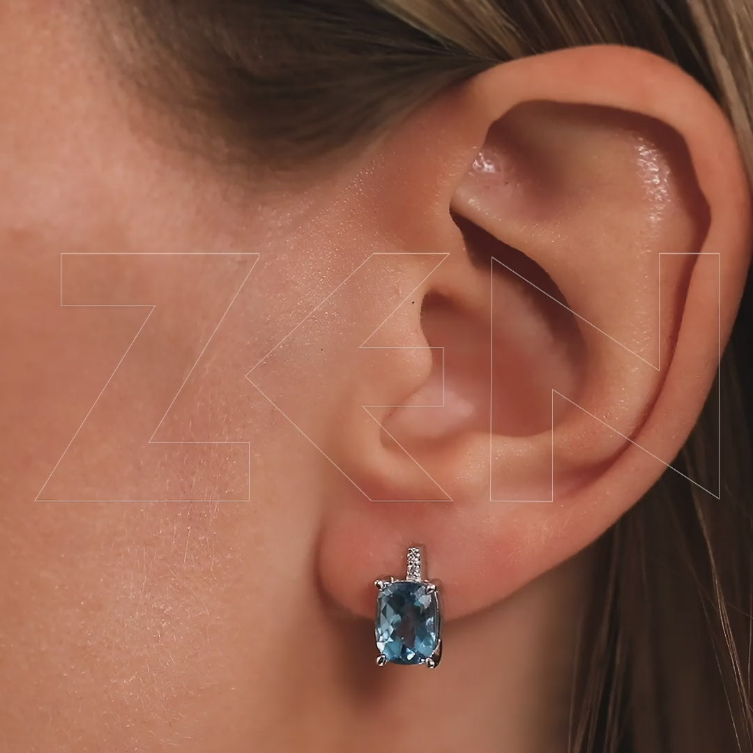 3.03 ct. Blauer Topas Ohrringe