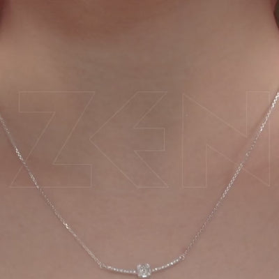 0.21 ct. Baguette Diamant Halskette