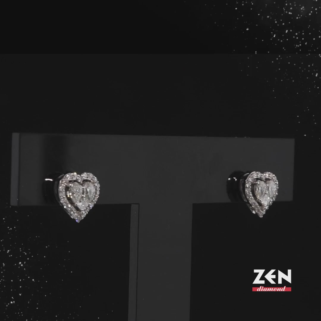 0.98 ct. Heart Diamond Earrings