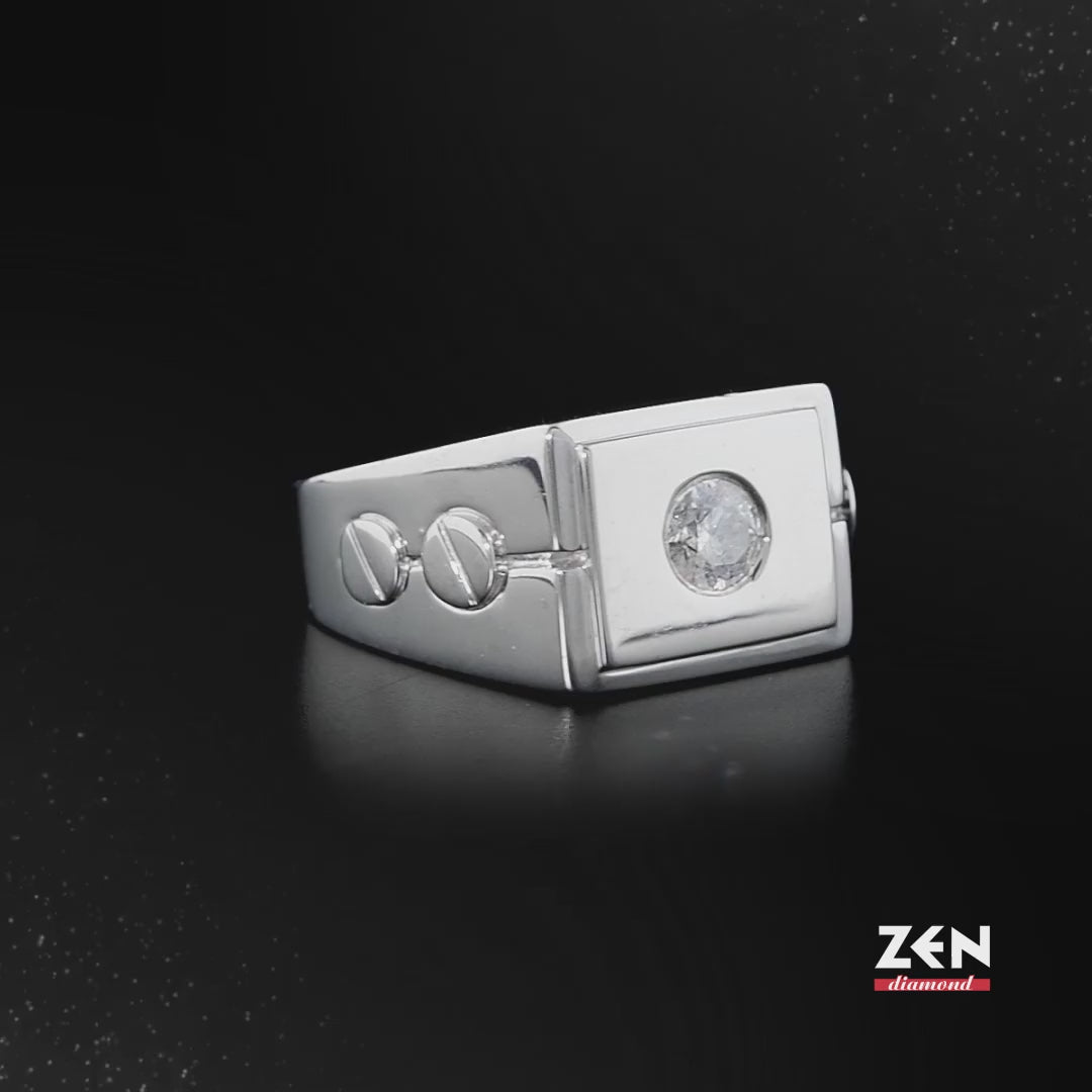 0.30 ct. Men Silver Ring