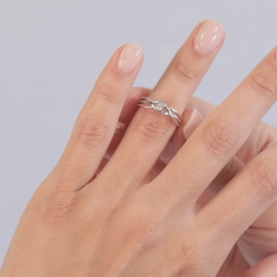 0.08 ct. Moderner Diamant Verlobungsring