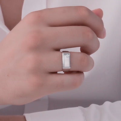 0.06 ct. Herren Silberring