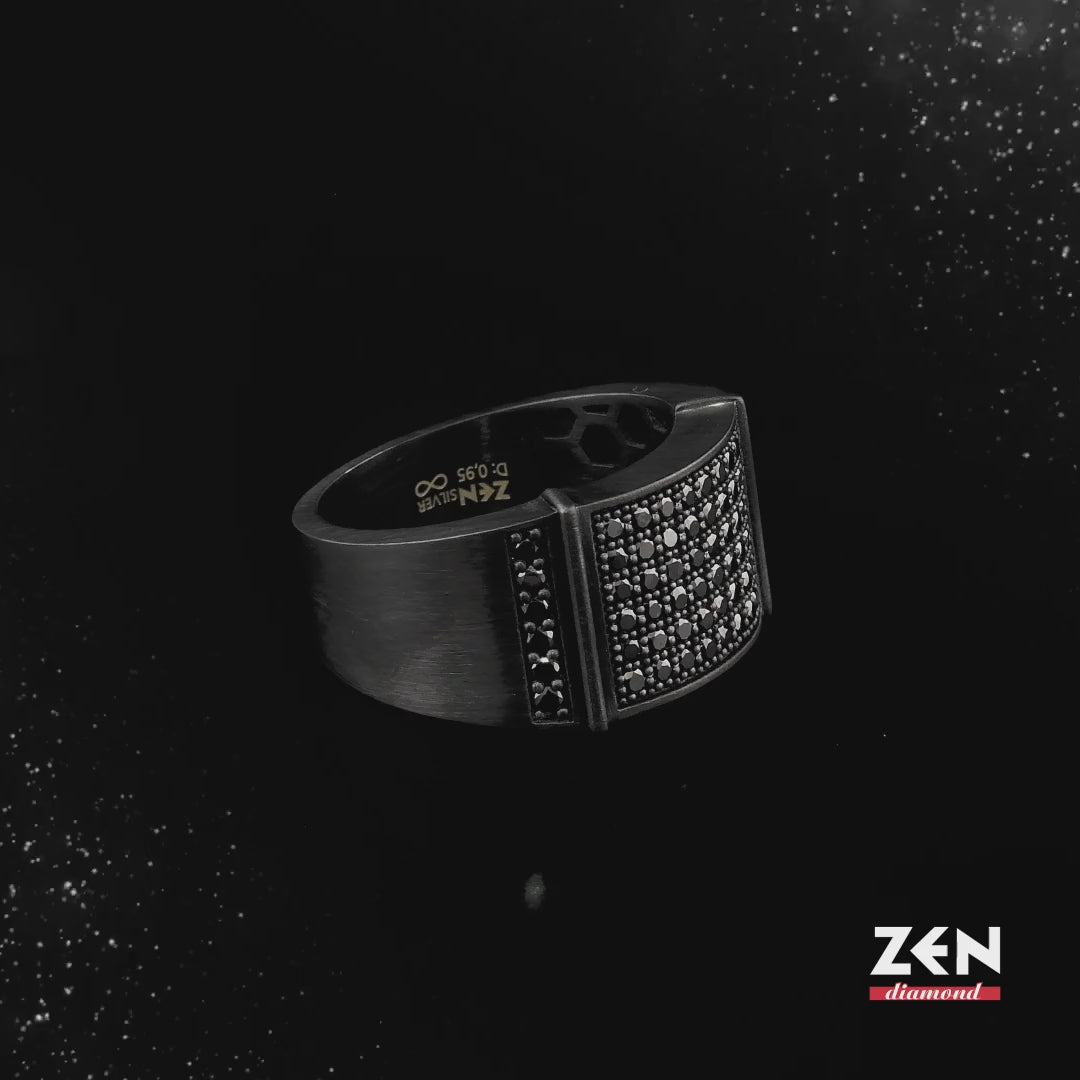 0.90 ct. Herren Silberring