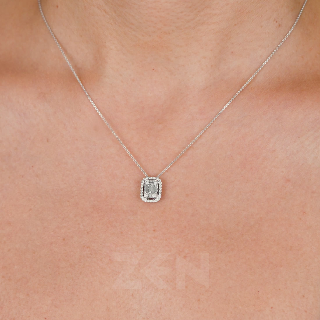 0.45 ct. Baguette Diamond Necklace