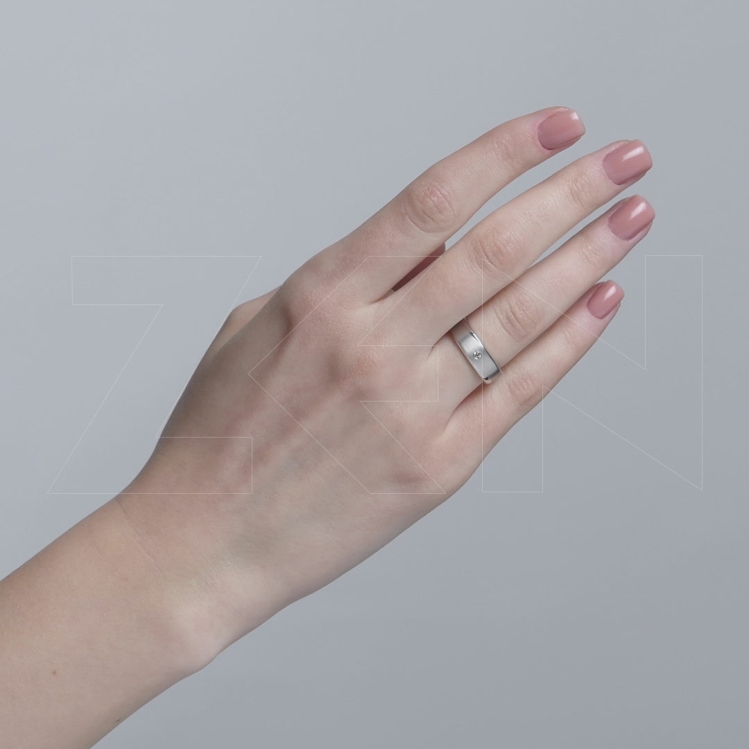 0.03 ct. Modern Wedding Ring for Women