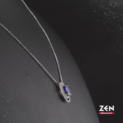 0.89 ct. Saphir Halskette