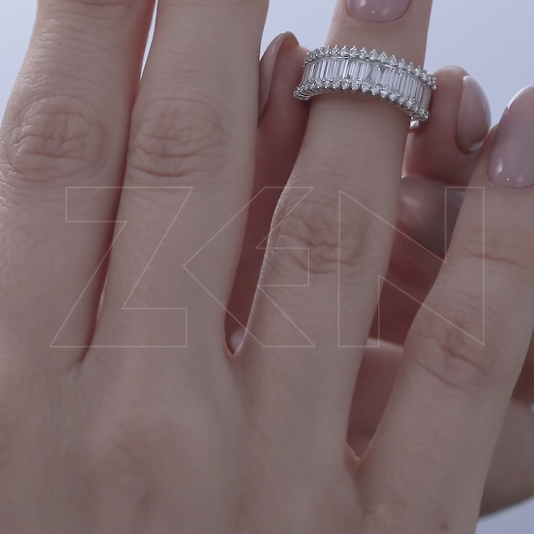 0.92 ct. Baguette Diamantring