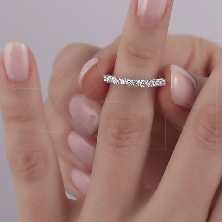0.50 ct. Halbmemoire Diamantring